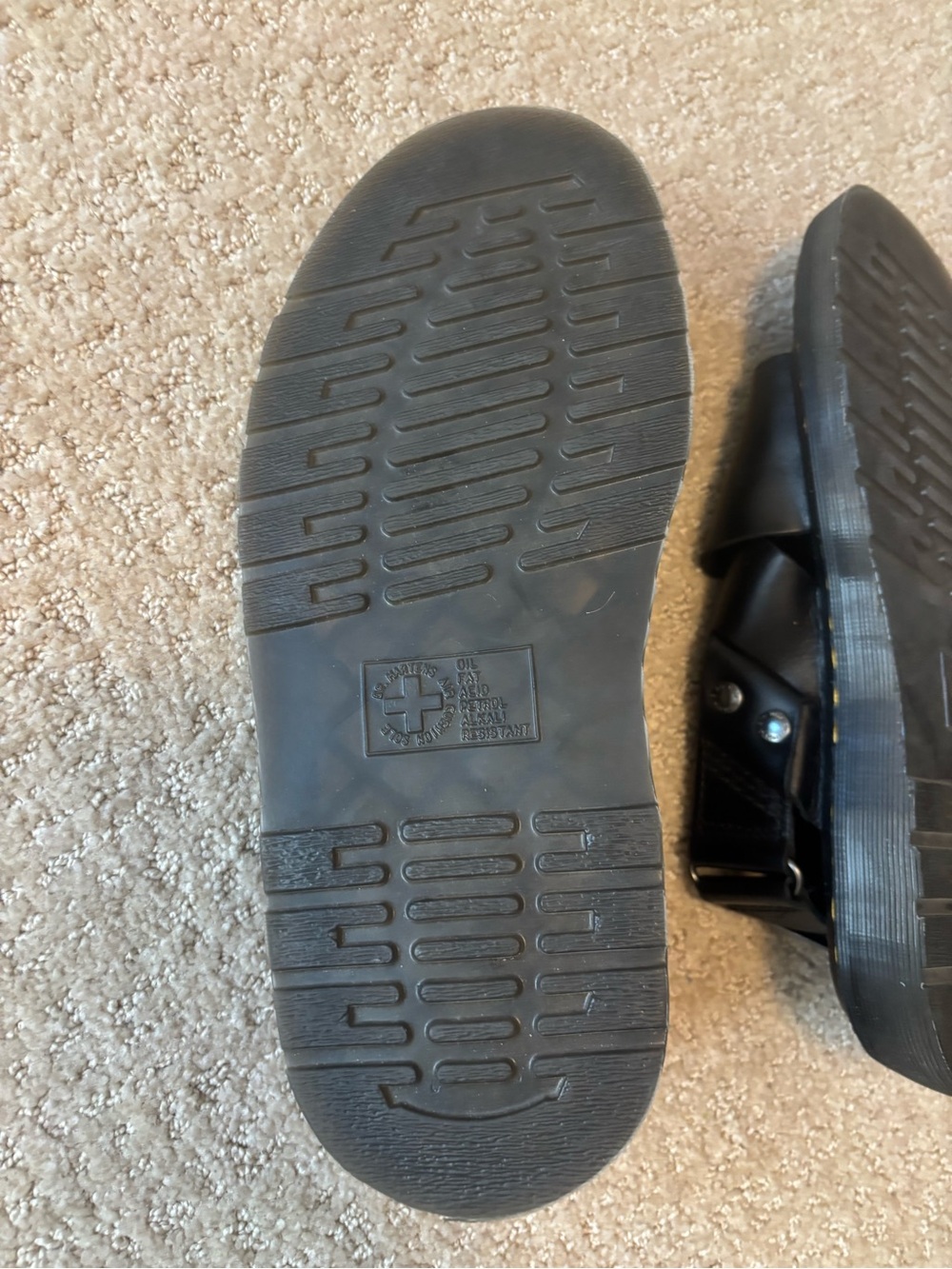 Dr. Martens Black Leather Cross-Strap Sandals - Picture 4 of 5